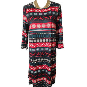 NWT Celebrate Together Womens Red Green Shift Casual Holiday Dress Size M